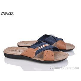 Фотография Шлепки мужские пляжные Лето 3666 синій (6 пар р.40-45) "Spencer" недорого оптом от прямого поставщика