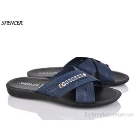 Фотография Шлепки мужские пляжные Лето 0301 синій (6 пар р.40-45) "Spencer" недорого оптом от прямого поставщика