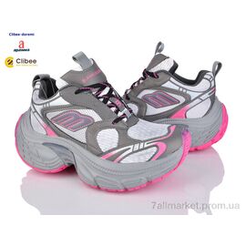 Кросівки жіночі модні Весна/осінь D23991 grey-pink (6 пар р.35-40) "Clibee-Doremi" недорого оптом від прямого постачальника