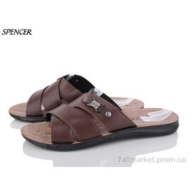 Фотография Шлепки мужские пляжные Лето 2201 коричневий (6 пар р.41-46) "Spencer" недорого оптом от прямого поставщика