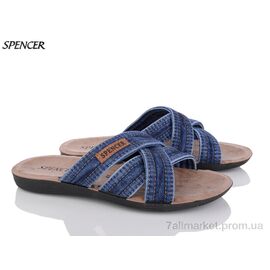 Фотография Шлепки мужские пляжные Лето 3310 джинс (6 пар р.41-46) "Spencer" недорого оптом от прямого поставщика