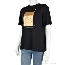 Фотография Футболка женская Лето 4049-04-1 black (3 шт. р.сетка S-L) "Мир" недорого оптом от прямого поставщика