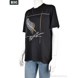 Фотография Футболка женская Лето 4049-03-1 black (3 шт. р.сетка S-L) "BIG" недорого оптом от прямого поставщика