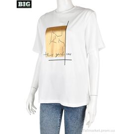Футболка жіноча Літо 4049-04-2 white (3 шт. р.сіткаS-L) "BIG" недорого оптом від прямого постачальника