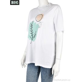 Футболка жіноча Літо 4049-08-2 white (3 шт. р.сіткаS-L) "BIG" недорого оптом від прямого постачальника