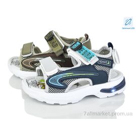 Фотография Сандалии детские летние Лето 2630-1B LED mix (12 пар р.26-31) "Kajila" недорого оптом от прямого поставщика