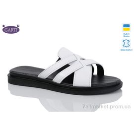 Шльопанці жіночі полегшені Літо 74 біла шкіра (6 пар р.36-40) "Garti" недорого оптом від прямого постачальника