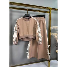 Костюм дитячий спортивний на дівчинку 660 brown р.134-158 "Delfinka" недорого оптом від прямого постачальника