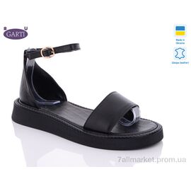 Фотография Босоножки женские летние Лето 0143 чорна шкіра (6 пар р.36-40) "Garti" недорого оптом от прямого поставщика