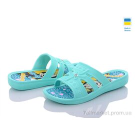 Шльопанці дитячі літні Літо Міккі дівчина бірюза (6 пар р.30-35) "Golden Lion" недорого оптом від прямого постачальника