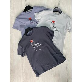 футболка жіноча AZ0058 d.grey р.S-2XL "sss Annet" недорого оптом від прямого постачальника