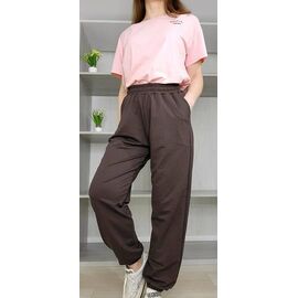 Штани спортивні жіночі 1023 brown р.S-XL "VICTORY" недорого оптом від прямого постачальника