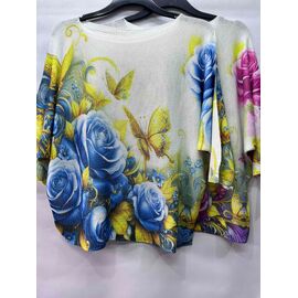 Фотография Свитер женский E268 white-blue р.48-52 "Emsweekis" недорого оптом от прямого поставщика