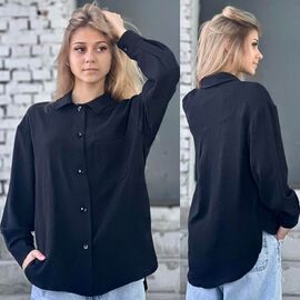 Фотография Рубашка детская на девочку KR102 black р.34-42 "Karolina" недорого оптом от прямого поставщика