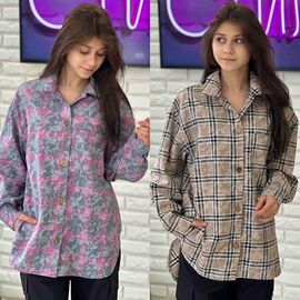 Фотография Рубашка детская на девочку KR62 grey р.34-42 "Karolina" недорого оптом от прямого поставщика