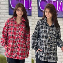 Фотография Рубашка детская на девочку KR66 red р.34-42 "Karolina" недорого оптом от прямого поставщика