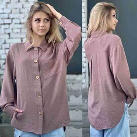 Фотография Рубашка детская на девочку KR96 brown р.34-42 "Karolina" недорого оптом от прямого поставщика