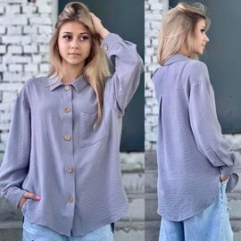 Фотография Рубашка детская на девочку KR98 blue р.34-42 "Karolina" недорого оптом от прямого поставщика