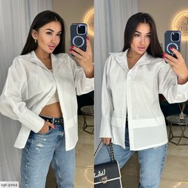 Стильна жіноча коттонова сорочка р.42-48 (4кол.) "VLADA" купити недорого від прямого постачальника