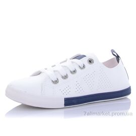 Кросівки жіночі модні Літо HB53 white-d.blue (12 пар р.36-41) "YUEMINGZHU" недорого оптом від прямого постачальника