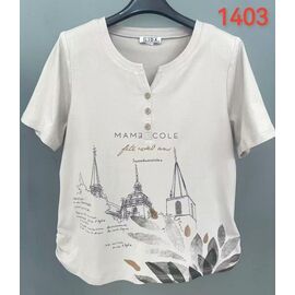 футболка жіноча 1403 l.beige р.52-62 "LIDA" недорого оптом від прямого постачальника