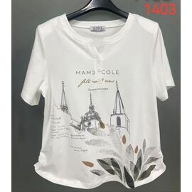 футболка жіноча 1403 white р.52-62 "LIDA" недорого оптом від прямого постачальника