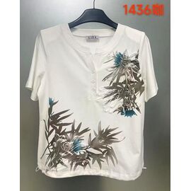 футболка жіноча 1436 white-khaki р.52-62 "LIDA" недорого оптом від прямого постачальника