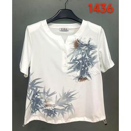 футболка жіноча 1436 white-l.blue р.52-62 "LIDA" недорого оптом від прямого постачальника