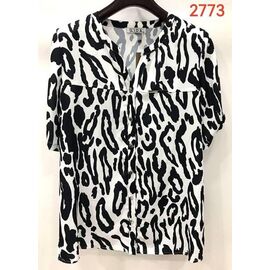 Сорочка жіноча літня 2773 white-black р.52-62 "LIDA" недорого оптом від прямого постачальника