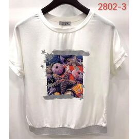 Фотография Футболка женская 2802-3 white р.52-62 "LIDA" недорого оптом от прямого поставщика