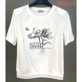 Фотография Футболка женская 9451-1 white р.52-62 "LIDA" недорого оптом от прямого поставщика