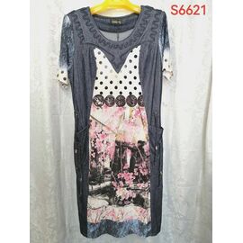 Фотография Платье летнее женское S6621 grey р.52-62 "LIDA" недорого оптом от прямого поставщика