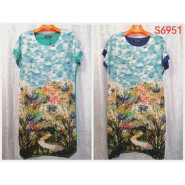 Сукня літня жіноча S6951 l.blue р.50-60 "LIDA" недорого оптом від прямого постачальника