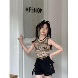 Дитячі шорти на дівчинку 7158 black р.110-160 "Yalisi" недорого оптом від прямого постачальника