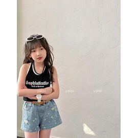 Дитячі шорти на дівчинку 7177 l.blue р.110-160 "Yalisi" недорого оптом від прямого постачальника