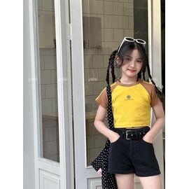 Дитячі шорти на дівчинку 7191 black р.110-160 "Yalisi" недорого оптом від прямого постачальника