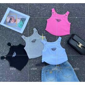 Фотография Топик детский на девочку 86076 black р.120-160 "Yalisi" недорого оптом от прямого поставщика