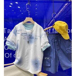 футболка дитяча на хлопчика 8768 blue р.130-170 "Yalisi" недорого оптом від прямого постачальника