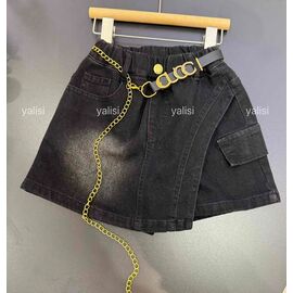 Фотография Юбка-шорты детская на девочку X68601 black р.120-170 "Yalisi" недорого оптом от прямого поставщика