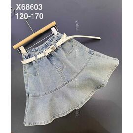 Фотография Юбка детская на девочку X68603 l.blue р.110-160 "Yalisi" недорого оптом от прямого поставщика