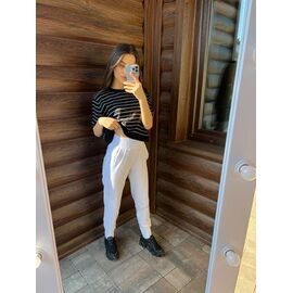 Штани спортивні жіночі 205 white р.42-48 "VALENTINA" недорого оптом від прямого постачальника