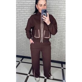 Костюм спортивний жіночий теплий 031 brown р.42-52 "VALENTINA" недорого оптом від прямого постачальника
