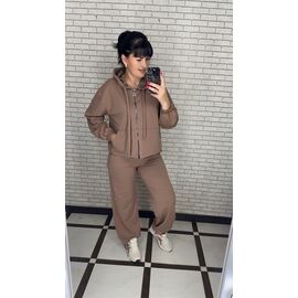 Костюм спортивний жіночий теплий 078-1 brown р.50-56 "VALENTINA" недорого оптом від прямого постачальника
