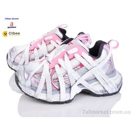Кросівки дитячі модні Весна/осінь A250521-2 white-pink (7 пар р.31-37) "Clibee-Doremi" недорого оптом від прямого постачальника