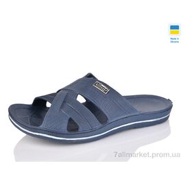 Фотография Шлепки мужские пляжные Лето Олімп М204 синій (8 пар р.40-45) "Progress" недорого оптом от прямого поставщика