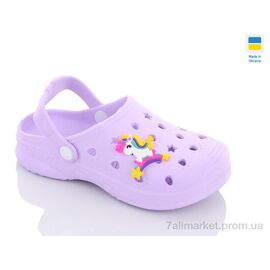 Фотография Кроксы детские летние Лето Верта дит. крокси св.бузковий (6 пар р.24-33) "Progress" недорого оптом от прямого поставщика