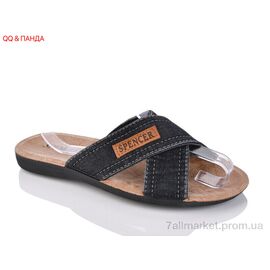 Шльопанці чоловічі пляжні Літо 301 чорний (6 пар р.41-46) "QQ&Панда" недорого оптом від прямого постачальника
