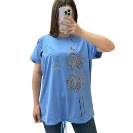 Фотография Футболка женская 25310 l.blue р.52-56 "G.L.S.A" недорого оптом от прямого поставщика