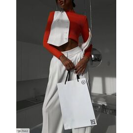 Фотография Костюм двойка женский с жилетом и брюками р.S-M;M-L (4цв) "ANNVER" купить недорого от прямого поставщика