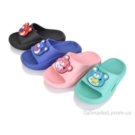 Шльопанці дитячі літні Літо 7033-7 mix (12 пар р.30-35) "Lion-Lu" недорого оптом від прямого постачальника